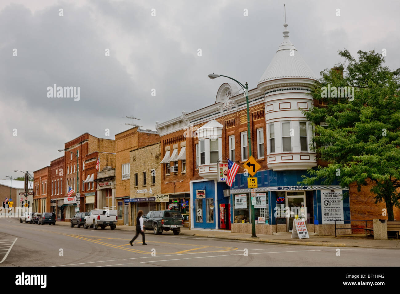 Elizabeth, Illinois Historic And Business District Stock Photo, Royalty