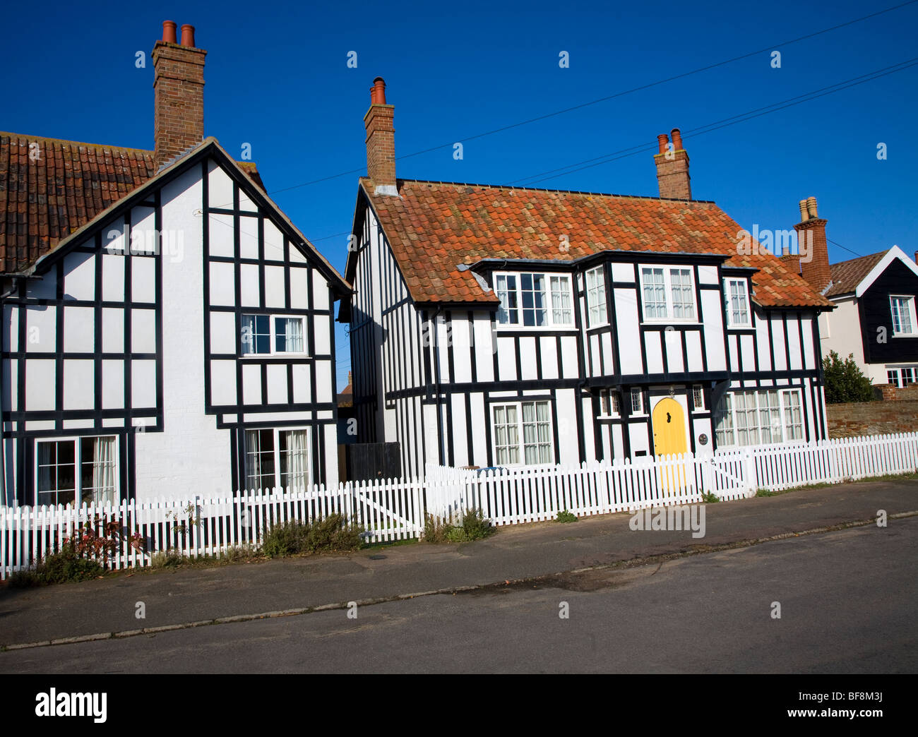 Mock tudor houses Thorpeness, Suffolk, England Stock Photo, Royalty