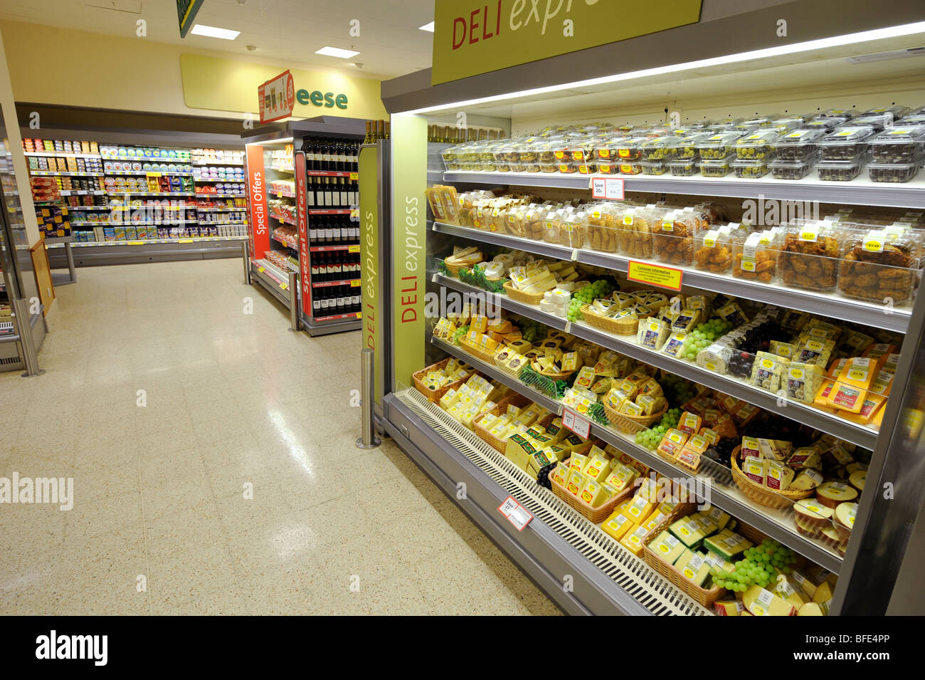 A Deli Express chiller at Morrisons Supermarket shop in the UK Stock
