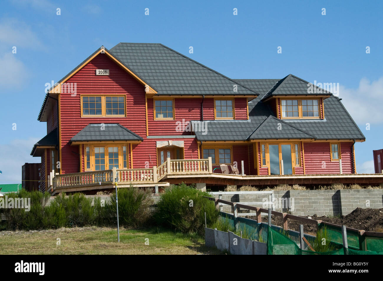 New homes, Port Stanley, Falkland Islands, South America Stock Photo, Royalty Free Image