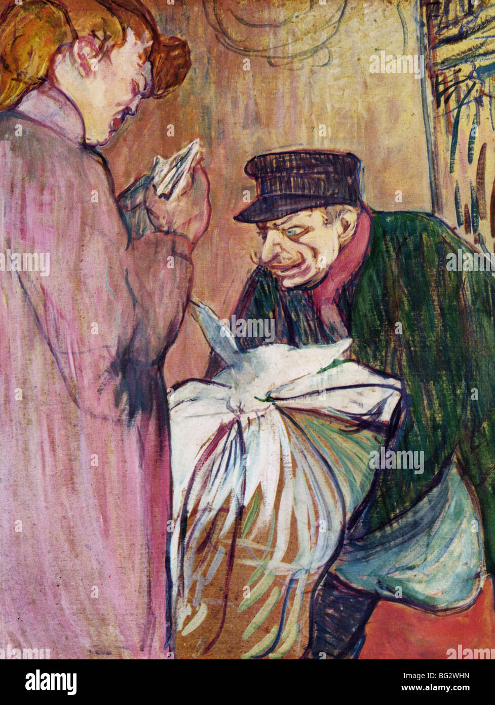 The brothel laundryman by Henri de Toulouse Lautrec , oil 
