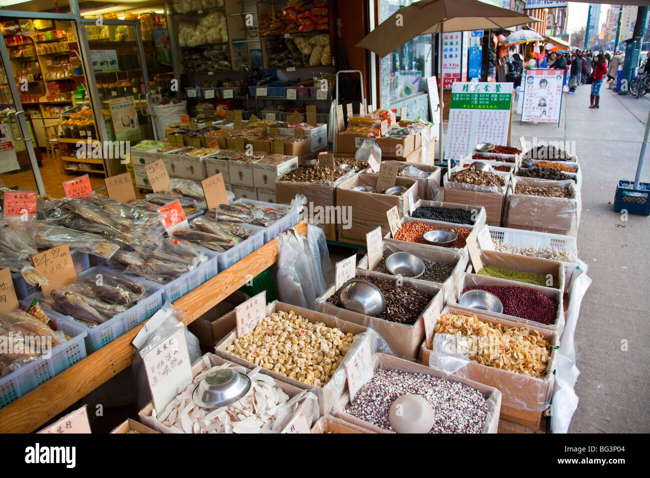 Chinese dry goods shop in Chinatown in Toronto Canada Stock Photo