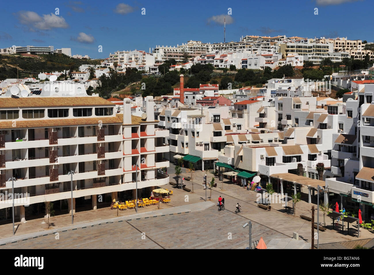 Albufeira town centre in the daytime, Algarve, Portugal Stock Photo