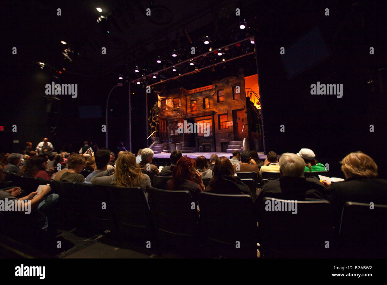 Avenue Q Stage and Audience in Manhattan, New York City Stock Photo, Royalty Free Image