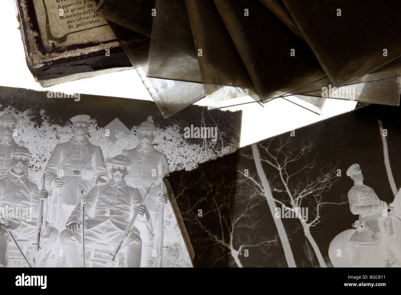 Old photographs on silver bromide gelatin dry plates Stock Photo