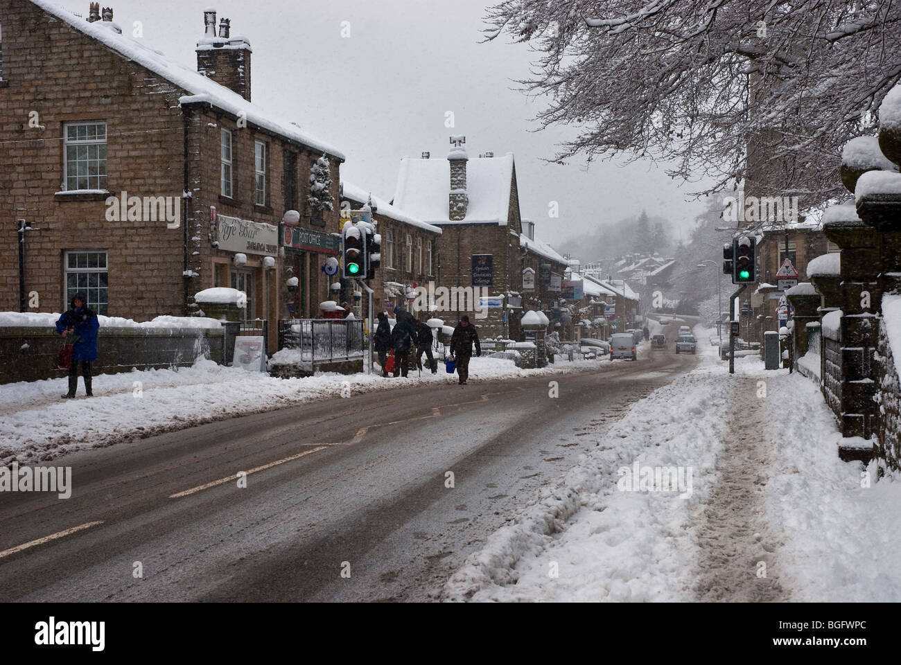 High Street Uppermill, Saddleworth Stock Photo 27394372 Alamy