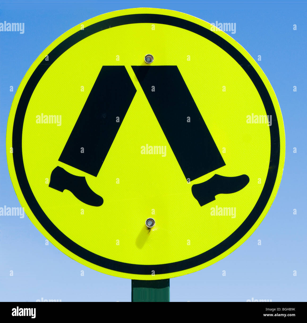 Pedestrian road sign in Melbourne Stock Photo, Royalty Free Image