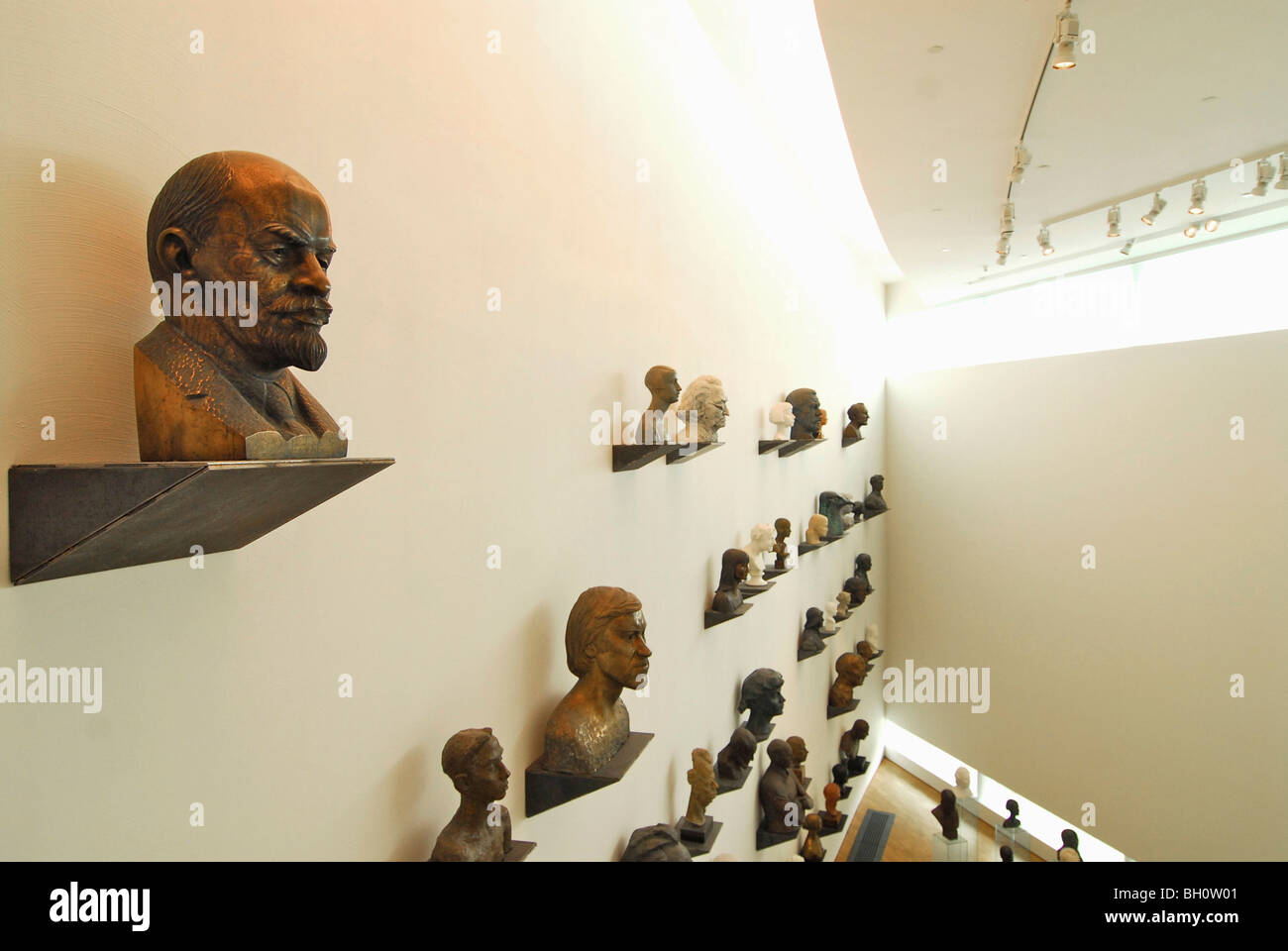 Modern Architecture Exhibition lenin and other busts in the kumu art museum, exhibition and Modern Architecture Exhibition lenin and other busts in the kumu art museum, exhibition and