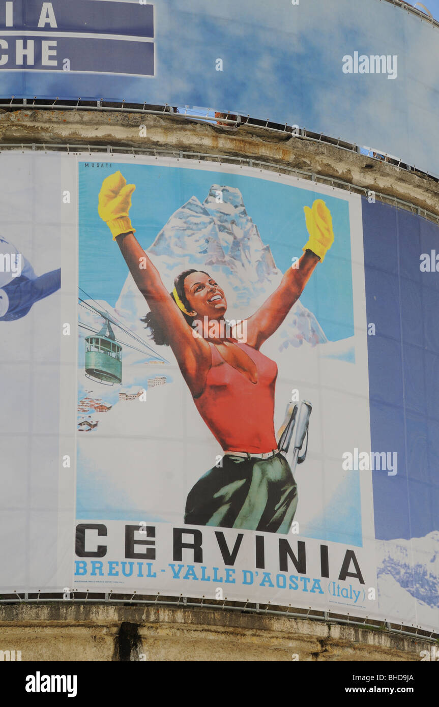 1930s Style Posters Advertising Skiing And Winter Sports In The Village Of Breuil Cervinia Italy 1930s Style Posters Advertising Skiing And Winter Sports In The Village Of Breuil Cervinia Italy