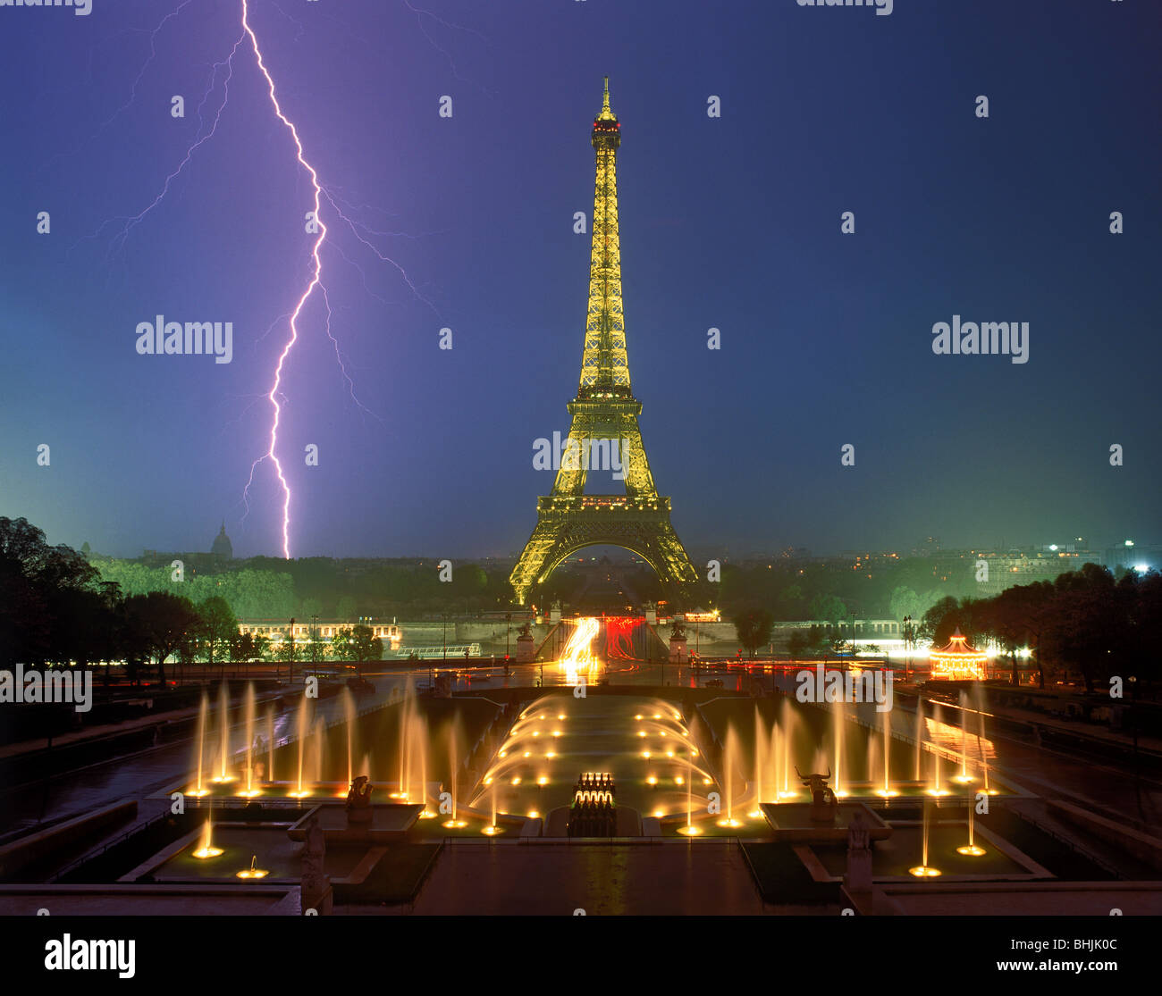 Lightning Bolt And Storm Over Paris At Night With Eiffel Tower Palais De Chaillot Fountains Real Photo Not Shopped Lightning Bolt And Storm Over Paris At Night With Eiffel Tower Palais De Chaillot Fountains Real Photo Not Shopped