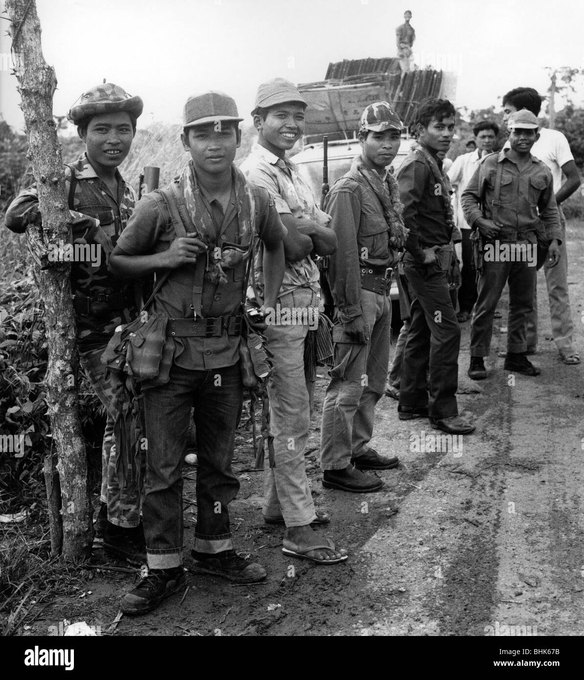 geography / travel, Cambodia, politics, Cambodian government troops