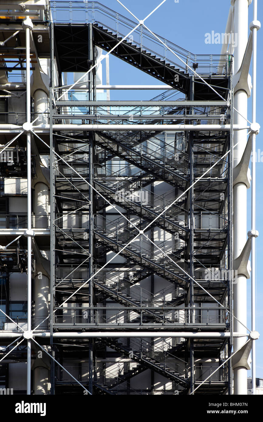Detail of the Centre Pompidou stairs, Paris, France Stock Photo