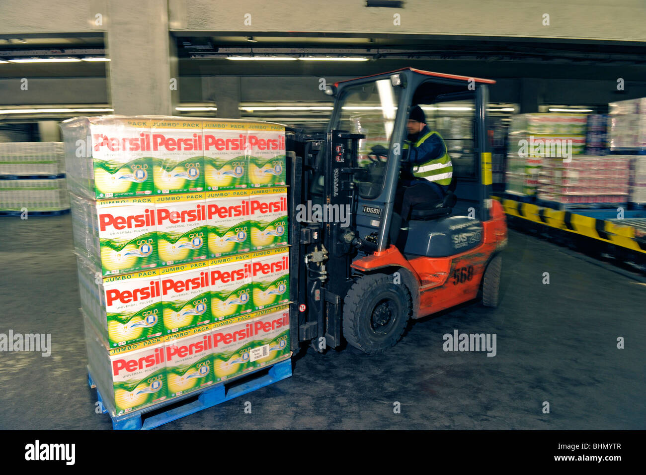 Henkel AG & Co. KGaA in Duesseldorf, germany. The warehouse with Stock
