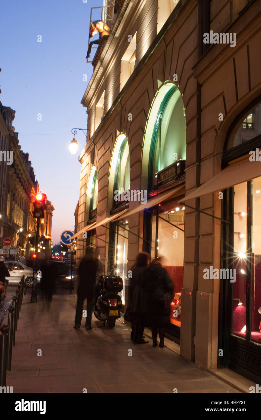 Paris, France, Luxury Fashion Store, Hermes, Shop Windows Lit Up ...