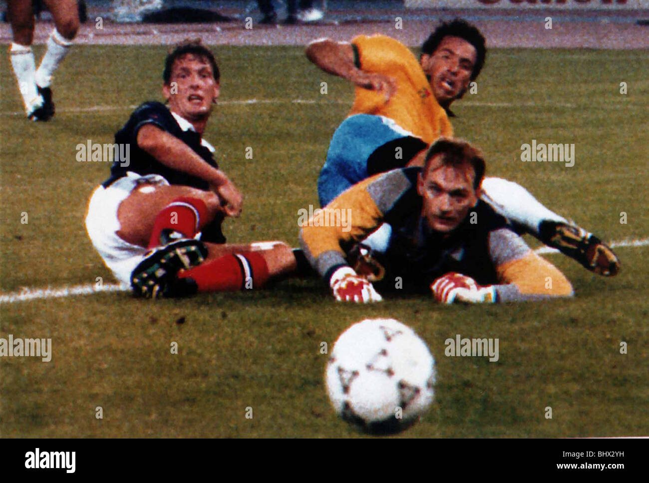 World Cup Football 1990 Group C Brazil 1 Scotland 0 in Turin Stock