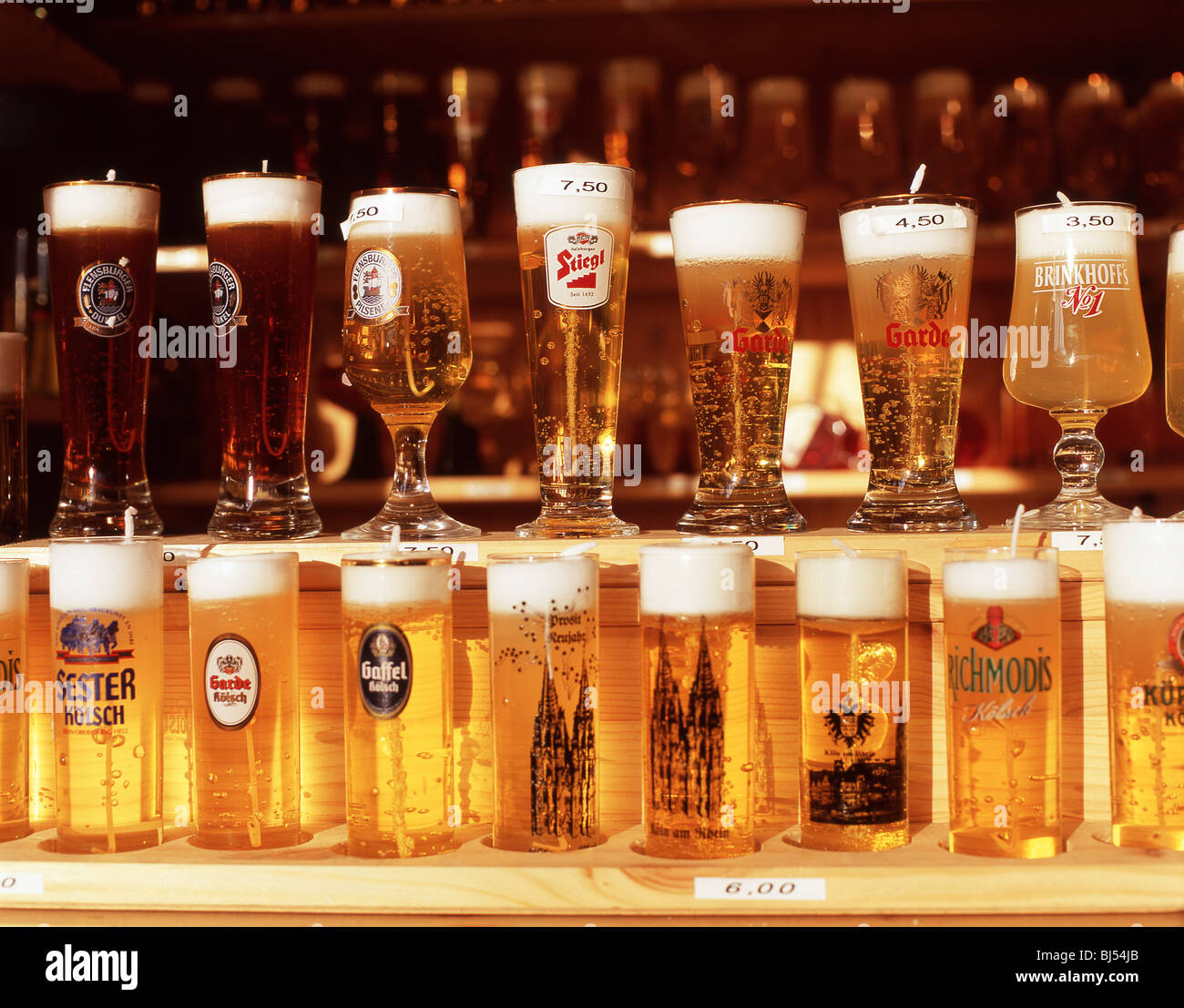 German beers, Alter Markt Christmas Market, Cologne (Koln Stock Photo