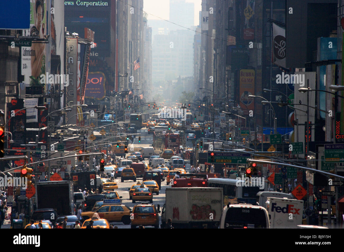 Road traffic on Manhattan, New York, USA Stock Photo, Royalty Free