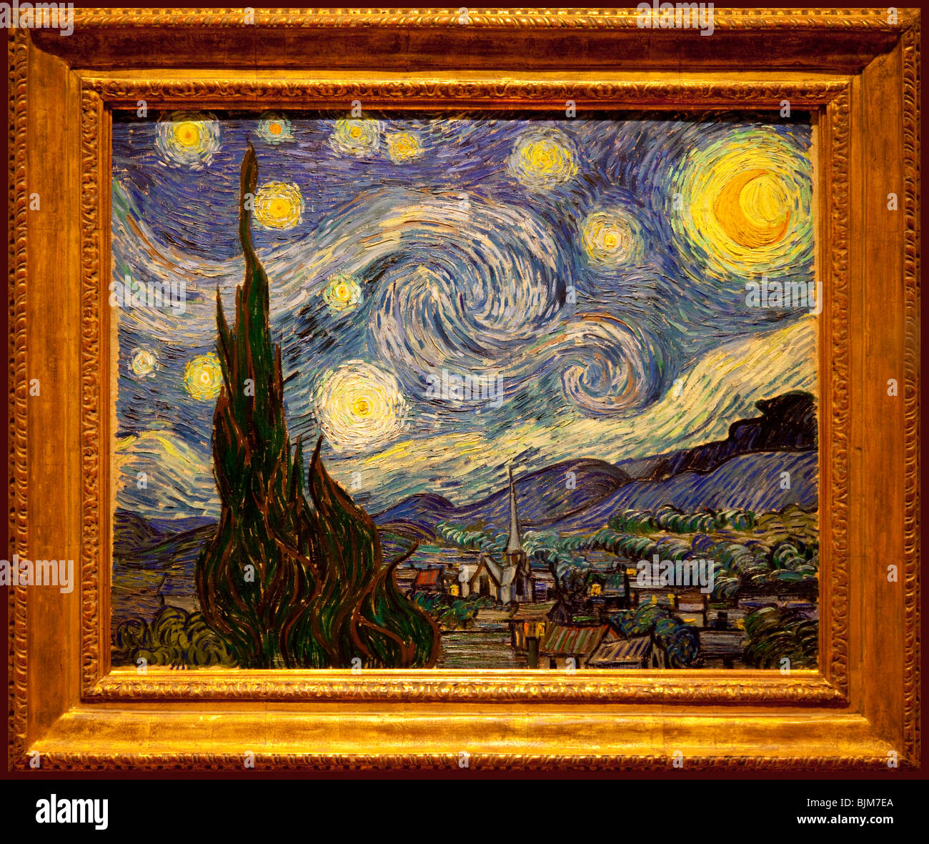 Van Goghs Starry Night On Display At The Museum Of Modern Art New