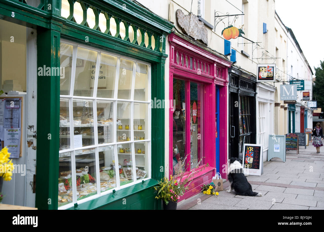Shops in Bath Place, Taunton, Somerset Stock Photo, Royalty Free Image