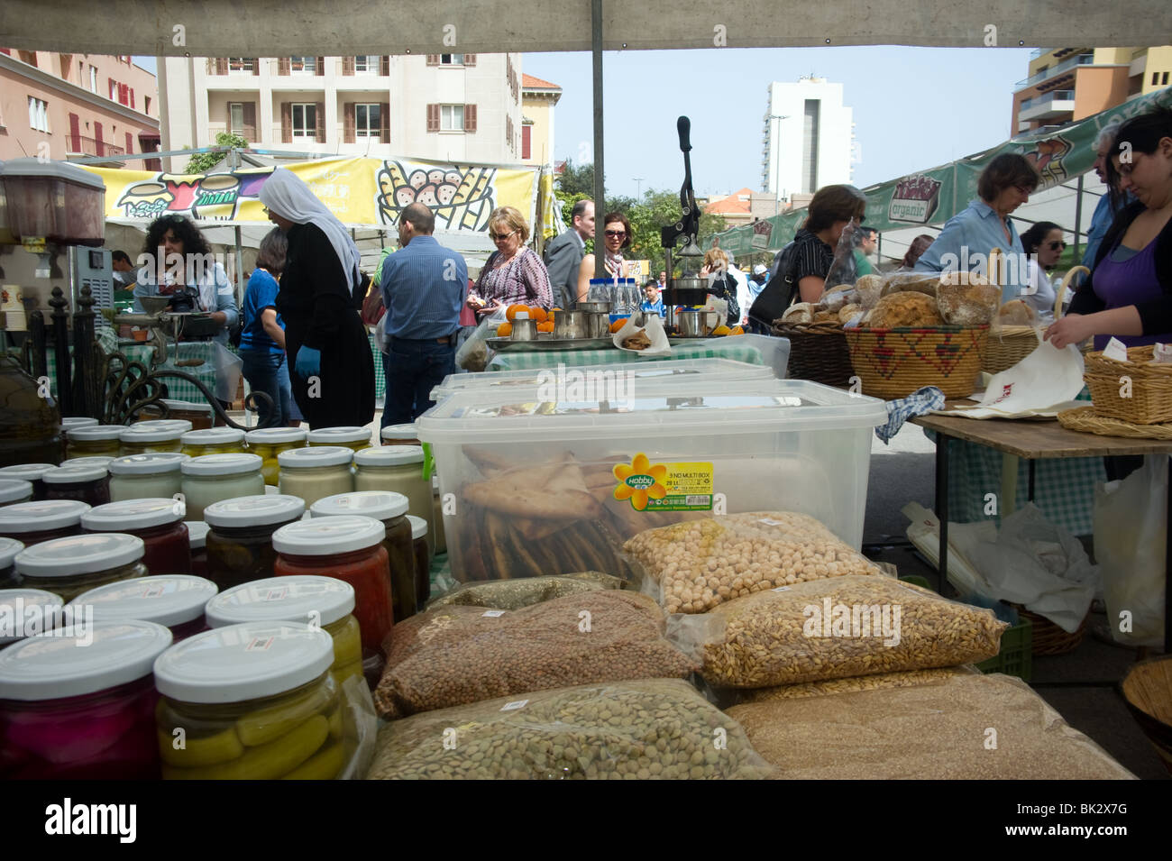 organic market place Souk El Tayeb at Beirut city center Lebanon Stock