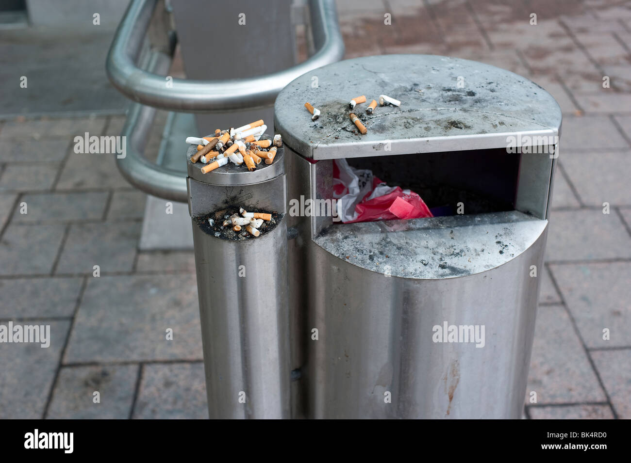 Cigarette buds on a trash can Stock Photo, Royalty Free Image 28995036