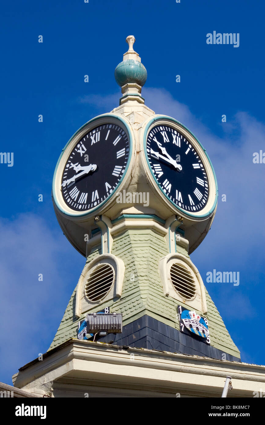 Devon, Kingsbridge Town Hall Clock Stock Photo, Royalty Free Image