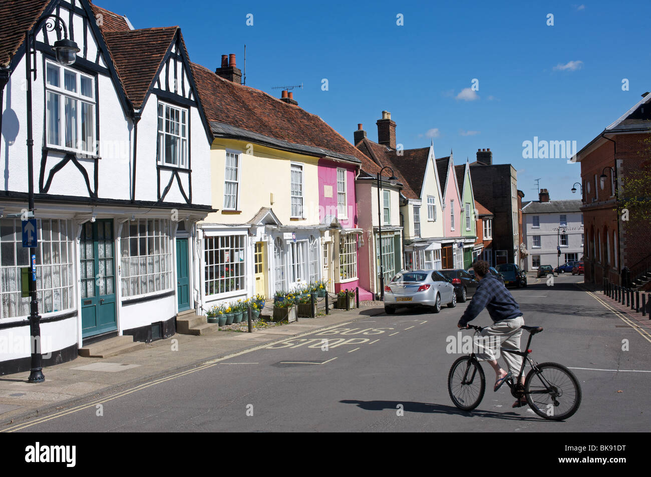 Market Hill, Woodbridge, Suffolk, UK Stock Photo, Royalty Free Image