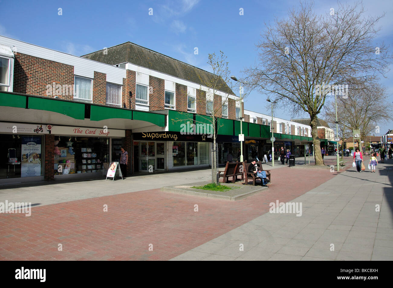 Shopping precinct, Portchester, Fareham, Hampshire, England, United