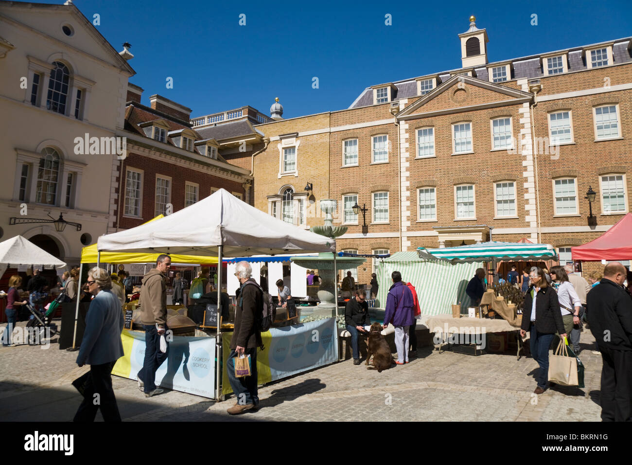 Farmers market in Heron Square, Richmond Upon Thames, Surrey. UK Stock