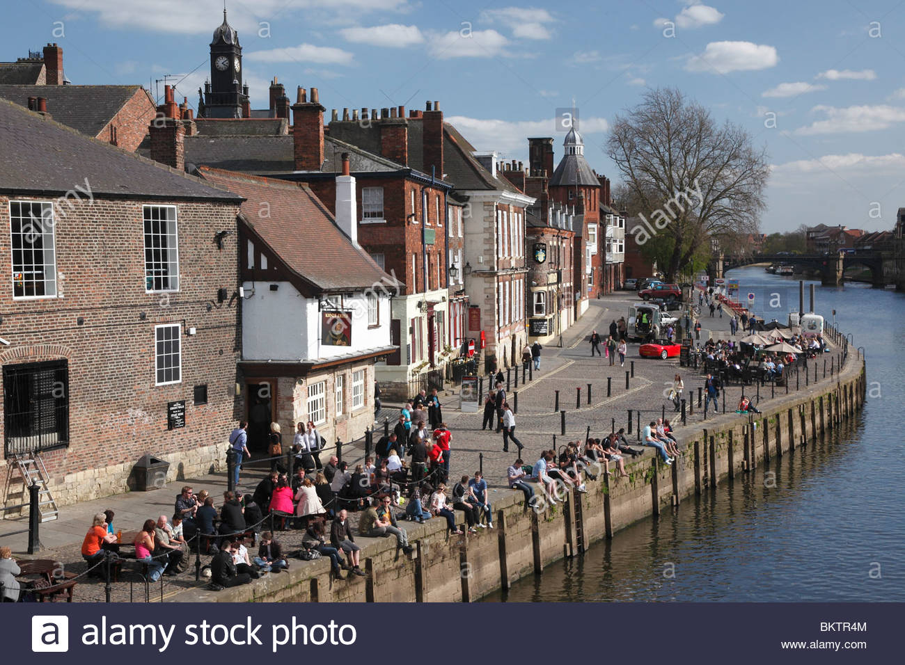 Kings Staith and the Kings Arms pub by the River Ouse York North Stock