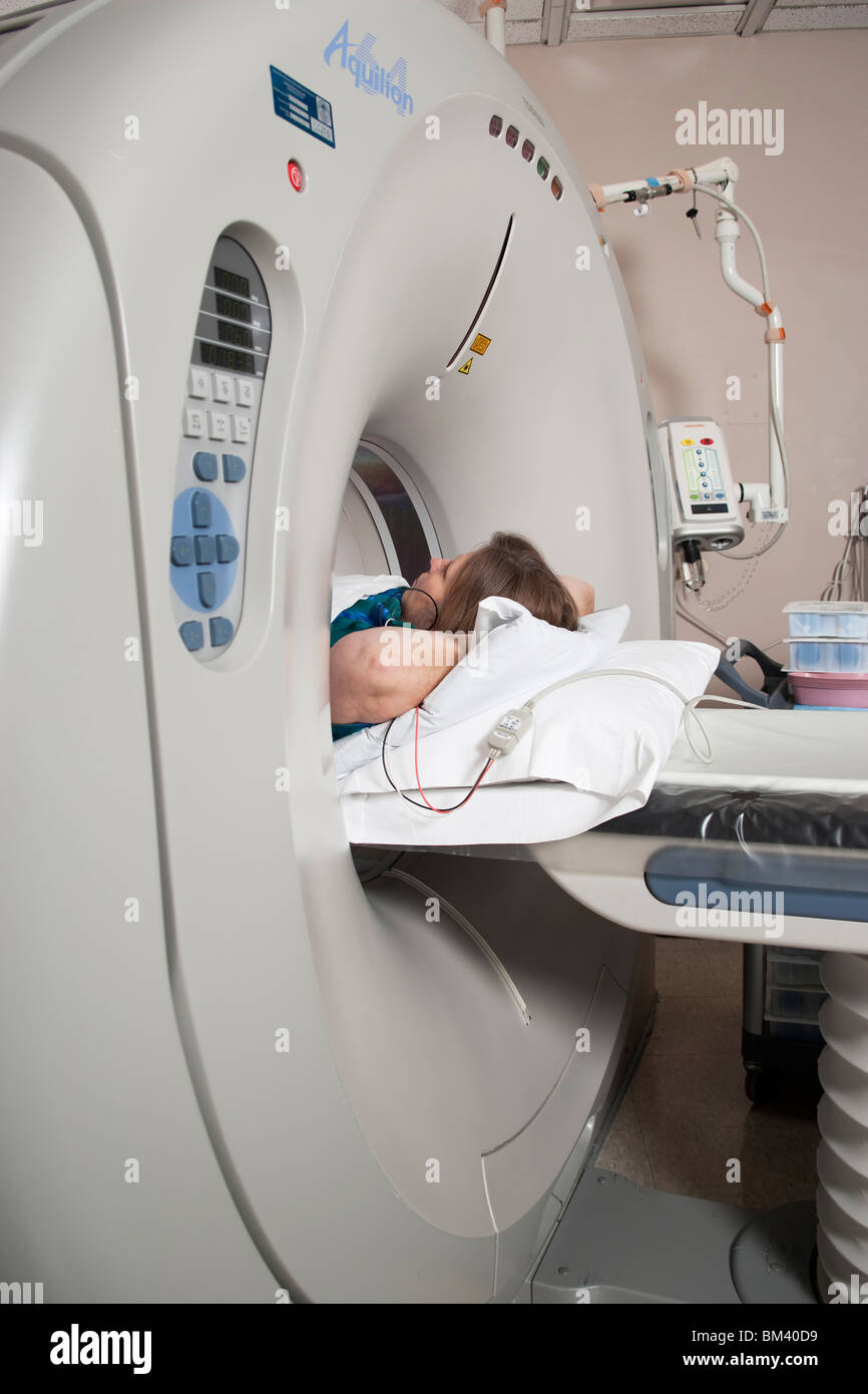 A Patient Having Calcium Score Testing Done At The Imaging Center Stock