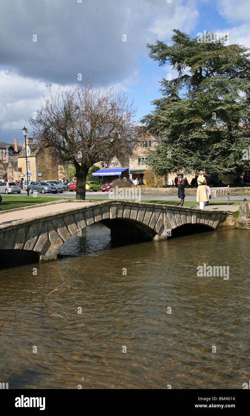 Stone Bridge Crossing The River Windrush In Bourton On The Water A