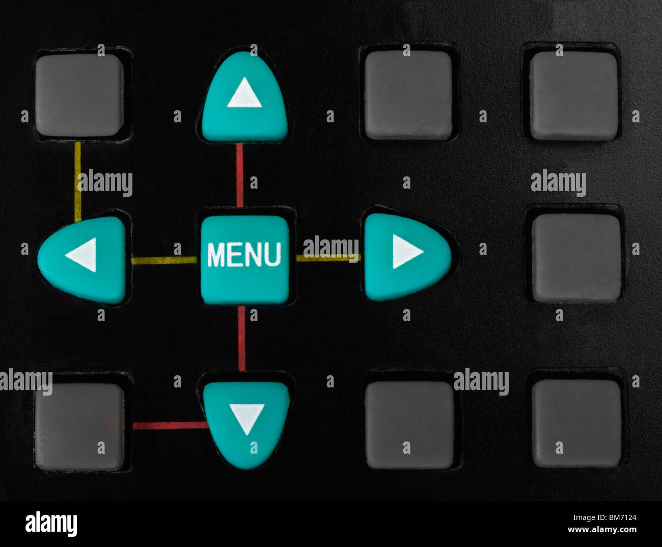 Closeup of buttons of a remote control Stock Photo, Royalty Free Image