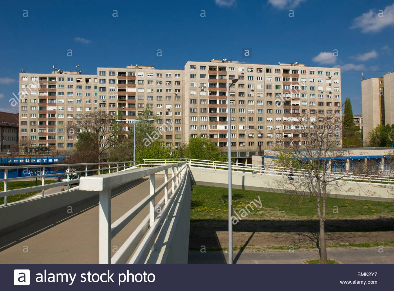 Soviet era apartment blocks in Budapest, Hungary Stock Photo, Royalty