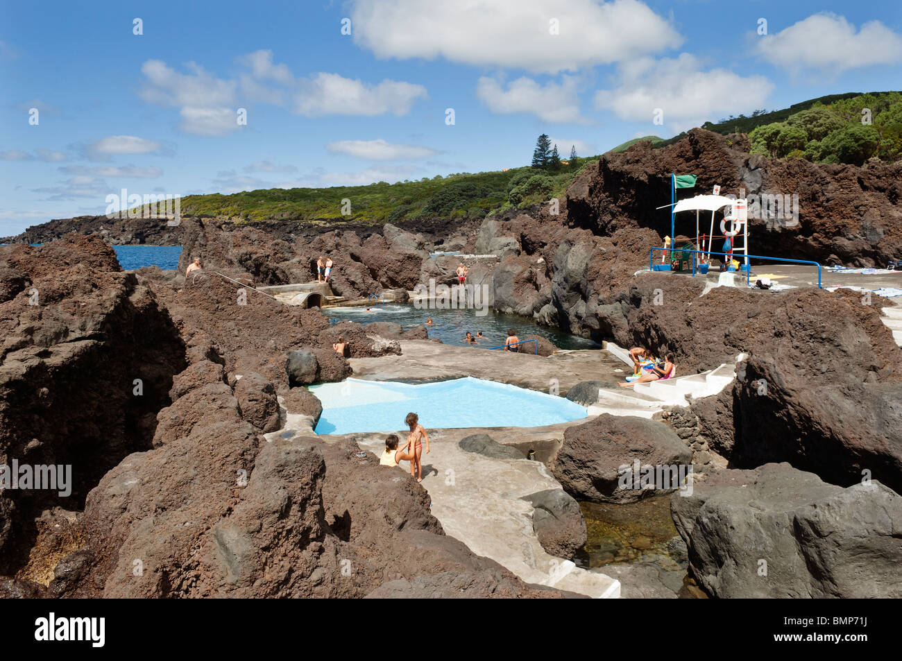 Natural saltwater swimming pool in Varadouro, Faial, Azores, Portugal