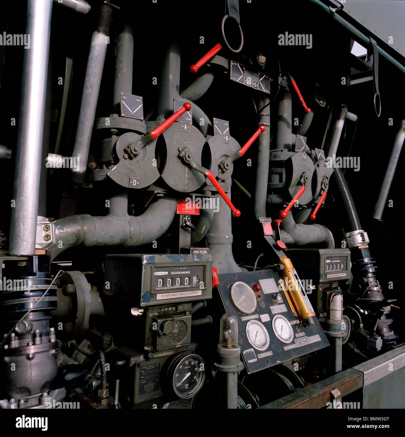 Old technology on RAF jet fuel bowser that serves the Hawks of the