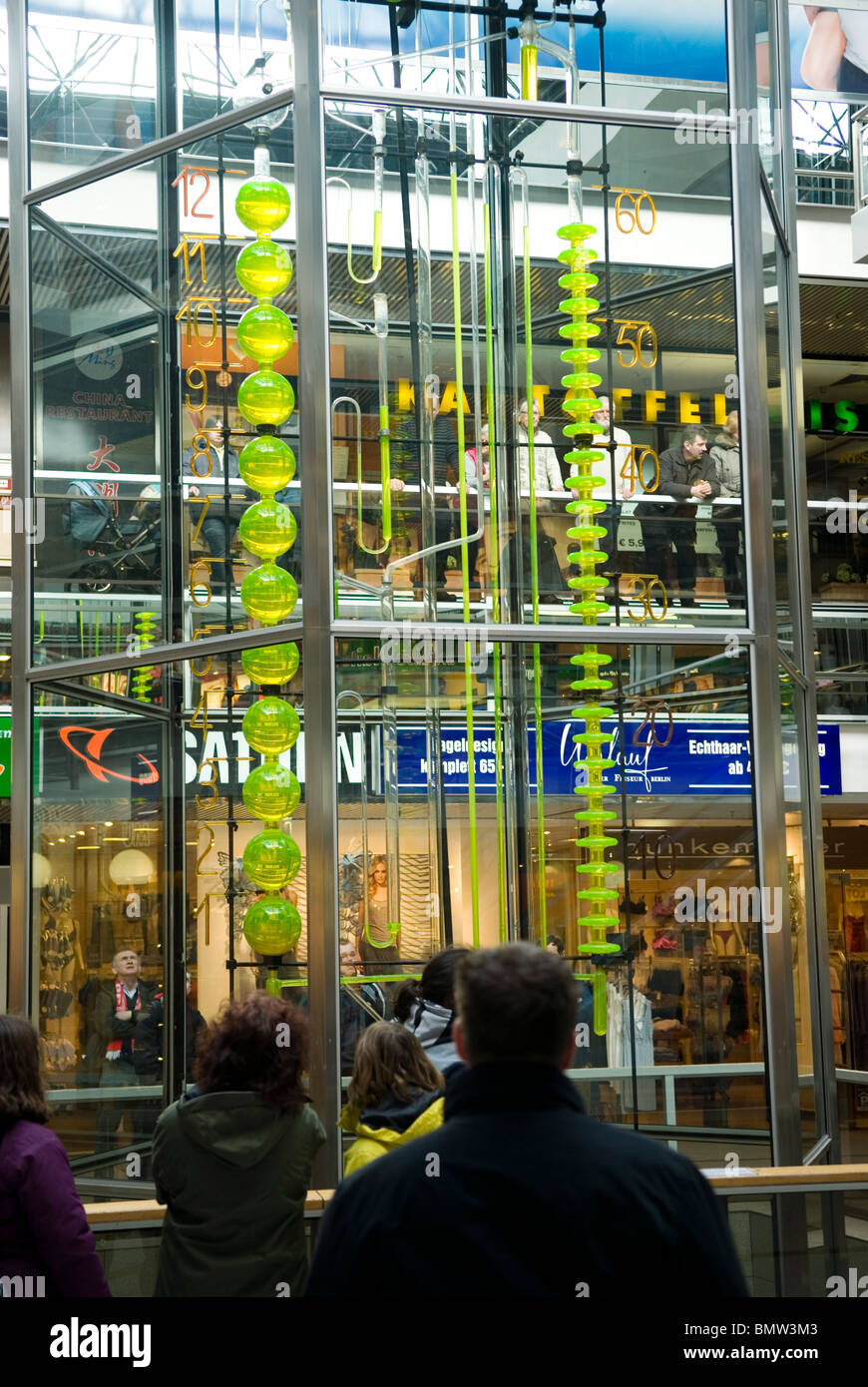 Water clock inside Europa shopping centre Charlottenburg Berlin city