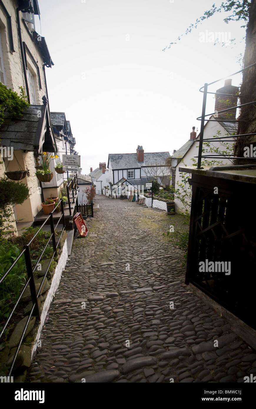 Clovelly Devon UK Cobbled Streets Stock Photo, Royalty Free Image
