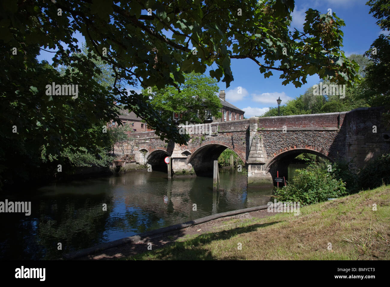 Bishops Bridge Norwich England Stock Photo, Royalty Free Image