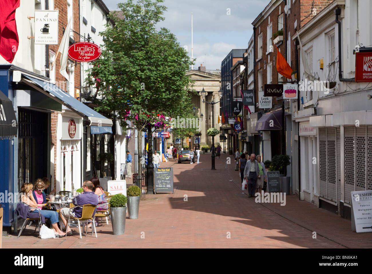 macclesfield town centre high street cheshire england uk gb Stock Photo