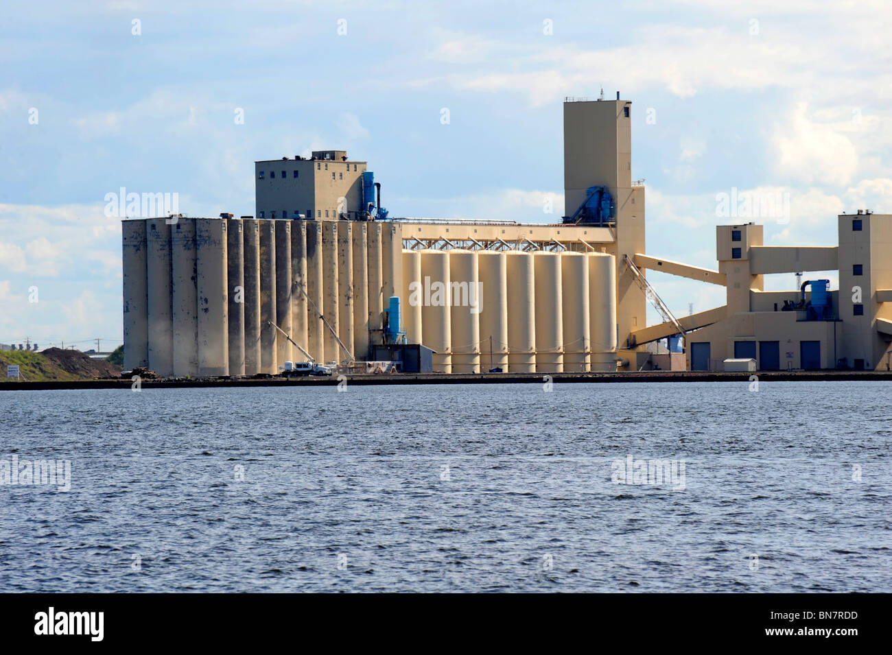 Grain Elevators in Duluth Minnesota Harbor Stock Photo, Royalty Free