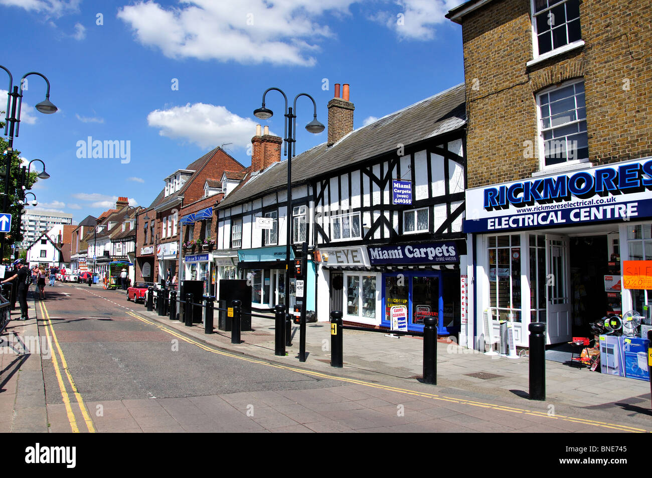 High Street, Hoddesdon, Hertfordshire, England, United Kingdom Stock