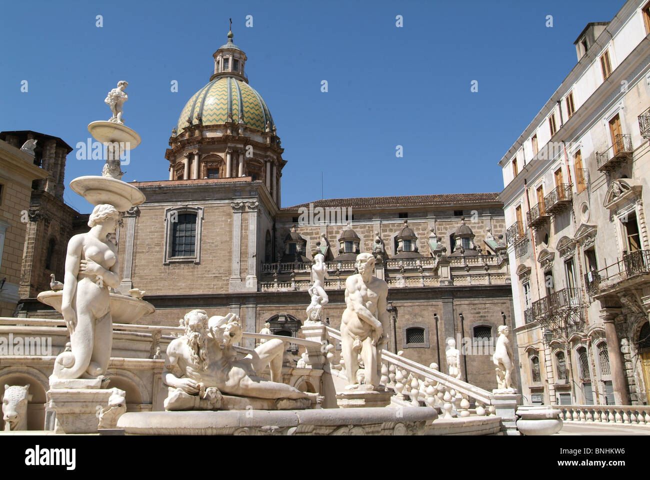 italy sicily palermo city piazza pretoria san giuseppe dei teatini italy sicily palermo city piazza pretoria san giuseppe dei teatini