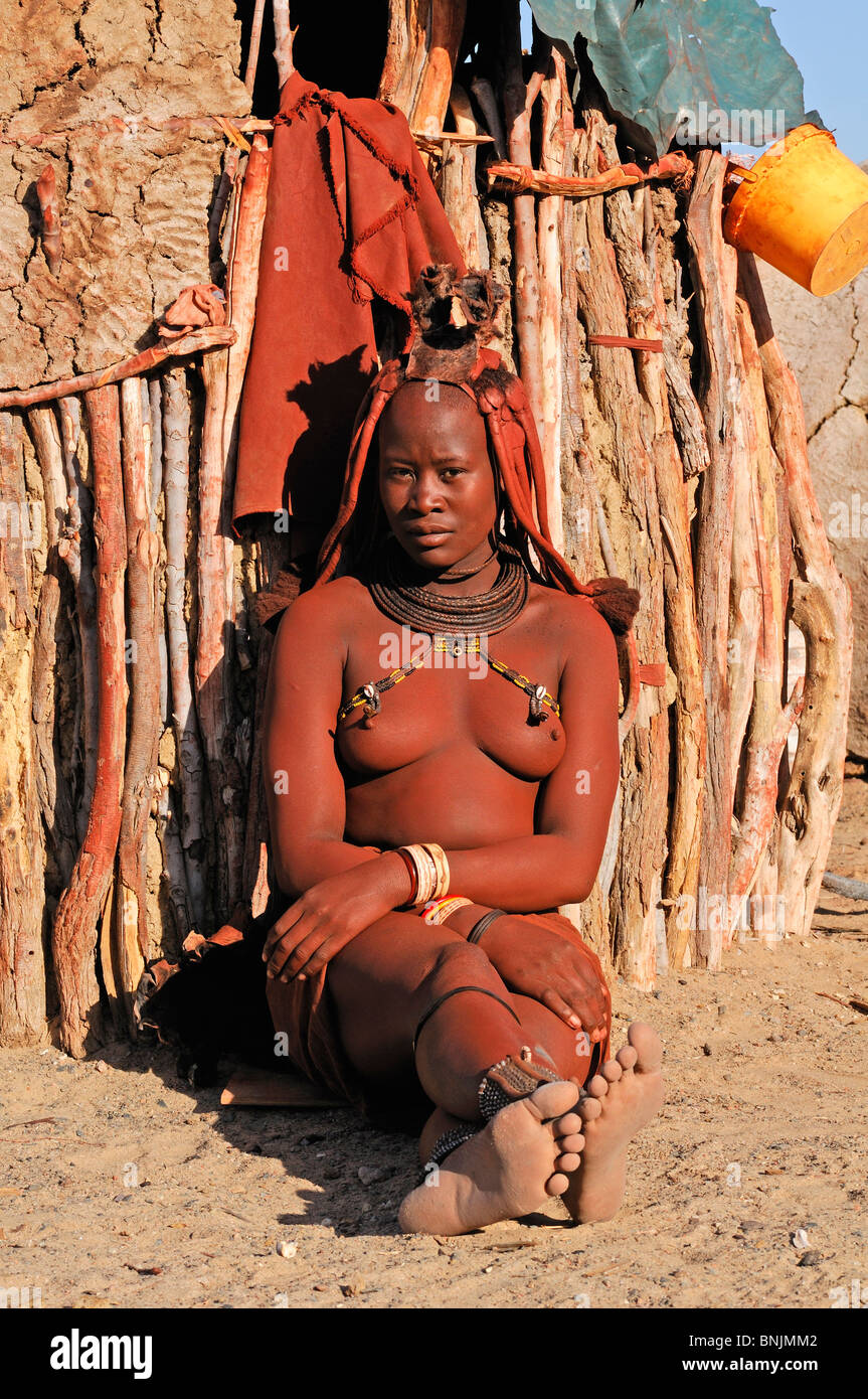 Himba Woman Himba Village Purros Kaokoland Kunene Region Namibia Africa