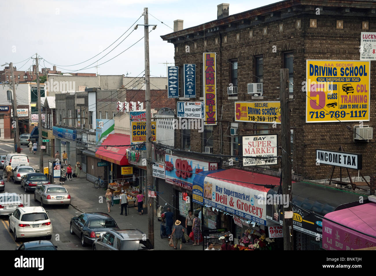 A Commercial Strip On Sheepshead Bay Road In The Sheepshead Bay Stock