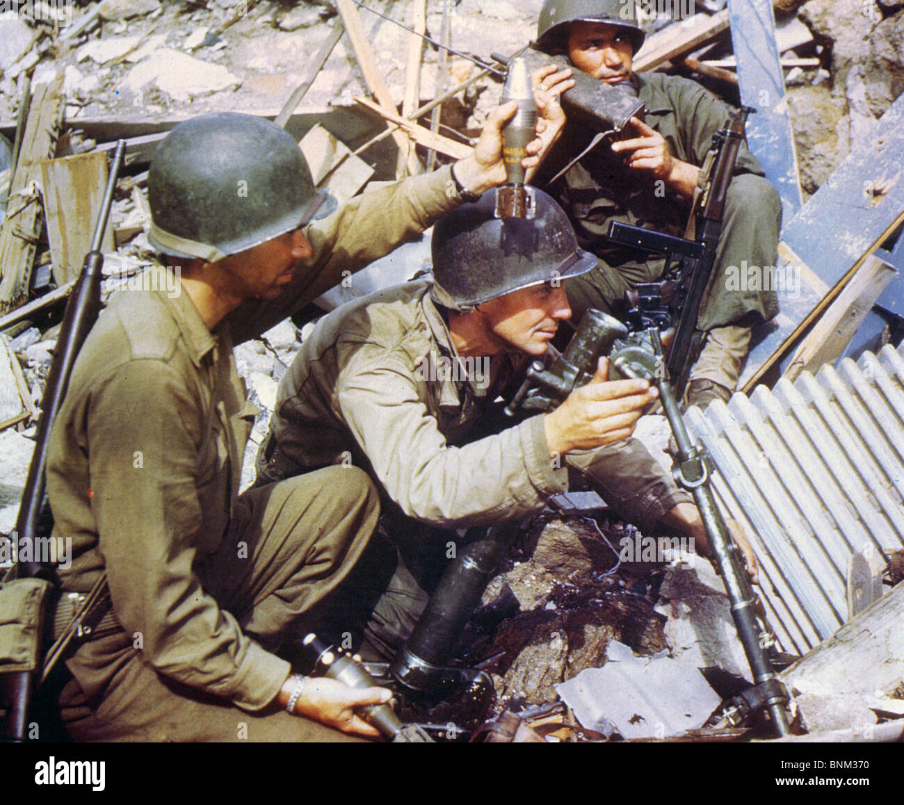 Us Army Mortar Team During Ww2 Stock Photo Royalty Free Image
