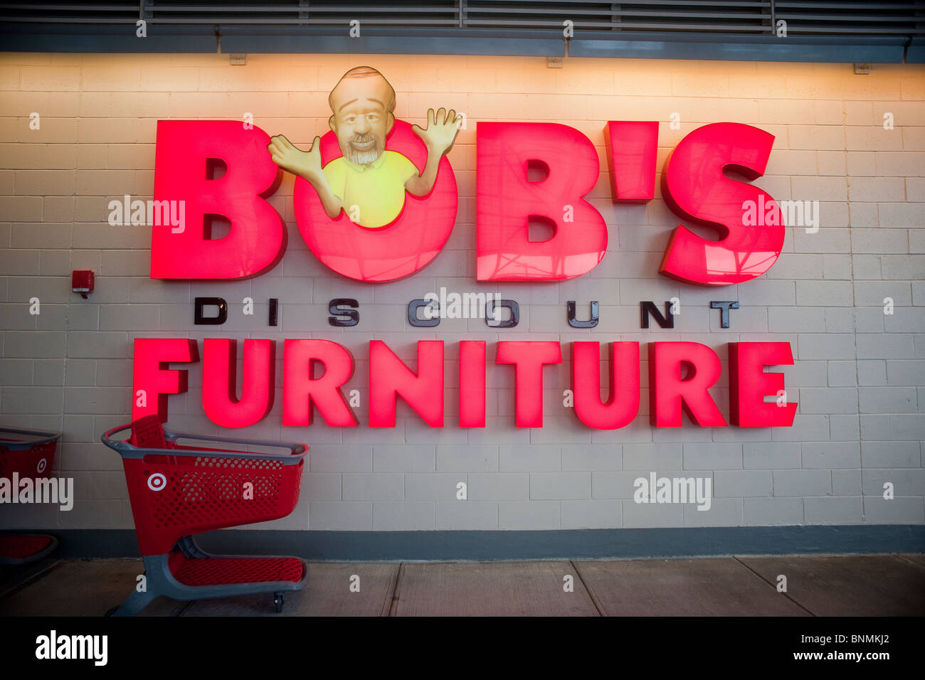 Signage For The Bobs Discount Furniture Store In The East River