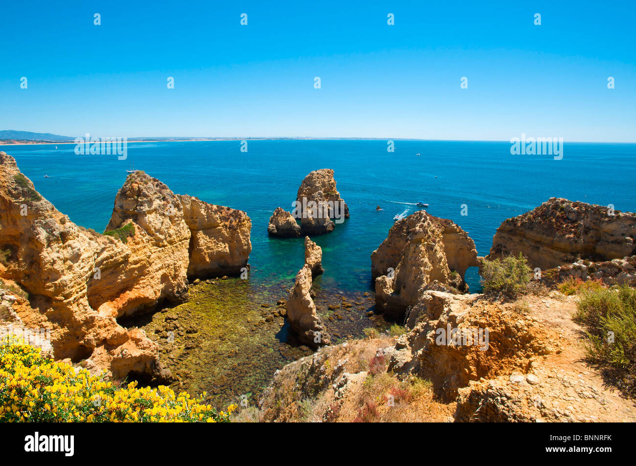 Algarve Portugal Outside Ponta There Piedade Coast Seashore Coastal