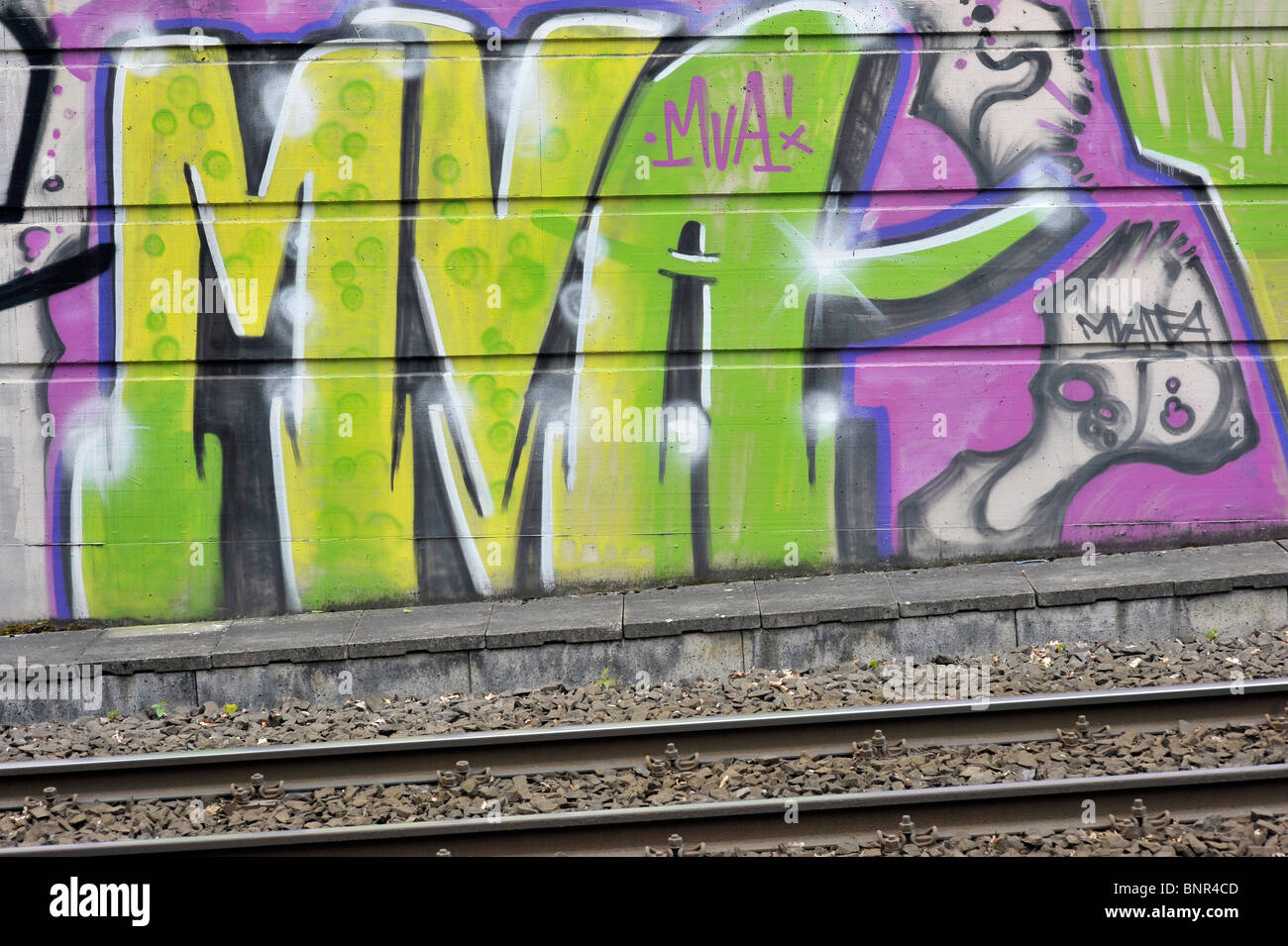 MVA graffiti art artwork colour wall design Stock Photo, Royalty MVA graffiti art artwork colour wall design Stock Photo, Royalty