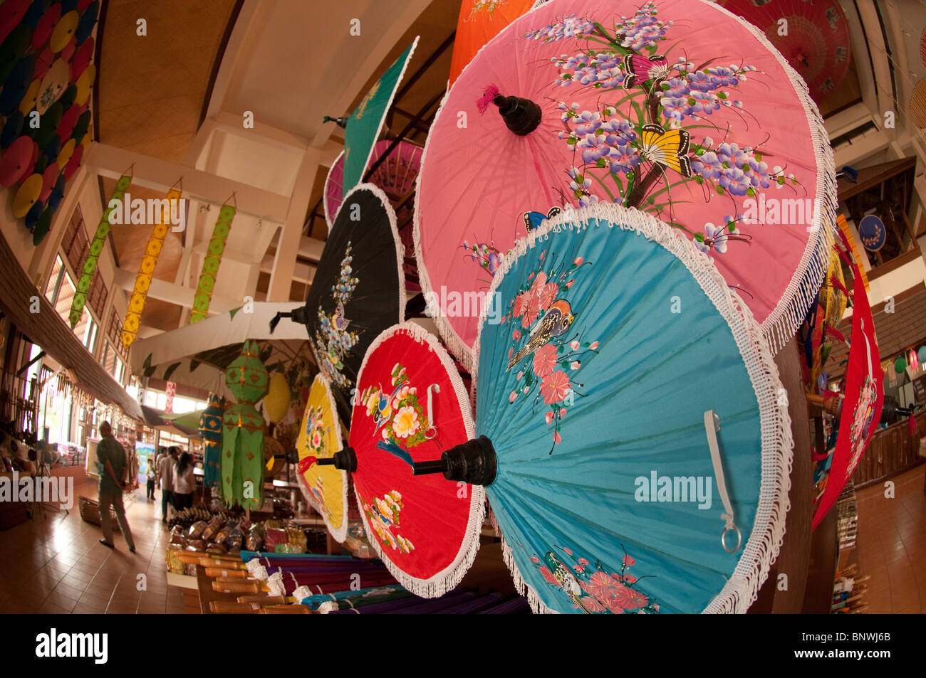 Bo Sang Umbrella Village Chiang Mai Province Thailand Asia Stock